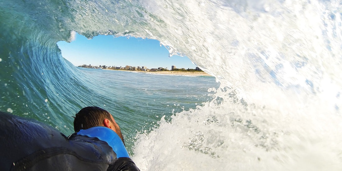 Slyde Handboarder Drops in On Sydney Australia's Winter Swell