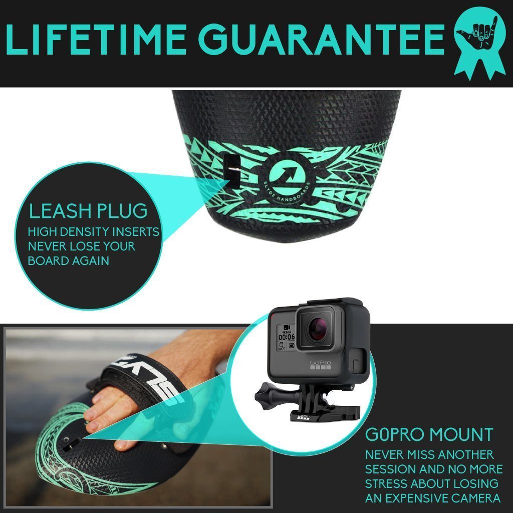 The Hawaiian Bula Tribal "NYAKANE" Shorebreak Handboard with Gopro Insert and Hand Strap